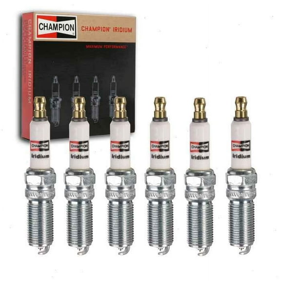 6 pc Champion Iridium Spark Plugs compatible with Lincoln MKZ 3.0L V6 2017-2019
