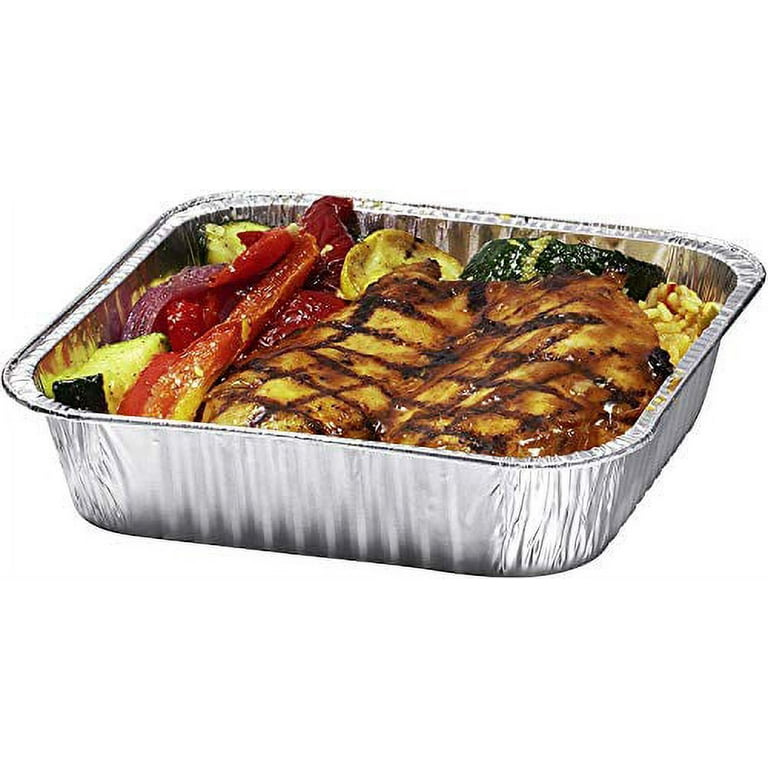 8 Square Disposable Aluminum Cake Pans - Foil Pans perfect for baking  cakes, roasting, homemade breads | 8 x 8 x 2 in (10 count)