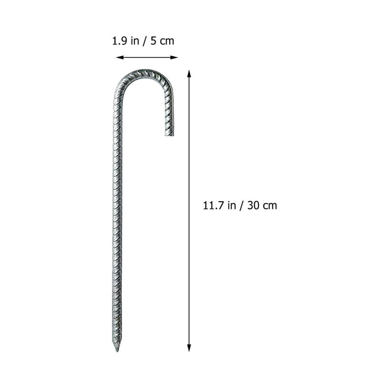 Galvanized Rebar Stakes J Hook: Heavy Duty Metal Stake with