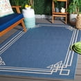 thumbnail image 2 of SAFAVIEH Courtyard Abagail Bordered Indoor/Outdoor Area Rug, Blue/Light Beige, 6'7" x 9'6", 2 of 12
