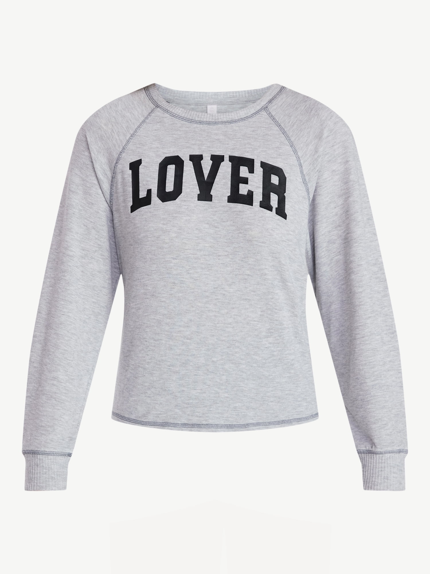 Joyspun Women's Cozy Lounge Collection Hacci Knit Long Sleeve Sleep Top, Sizes XS to 3X