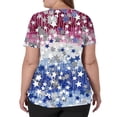 thumbnail image 4 of 4th of July Scrub Tops for Women Stretchy V-neck Short Sleeve Red White and Blue Sequin Printed Scrubs 2026 US 250th Anniversary New Medical Plus Size Scrub T Shirts, 4 of 5