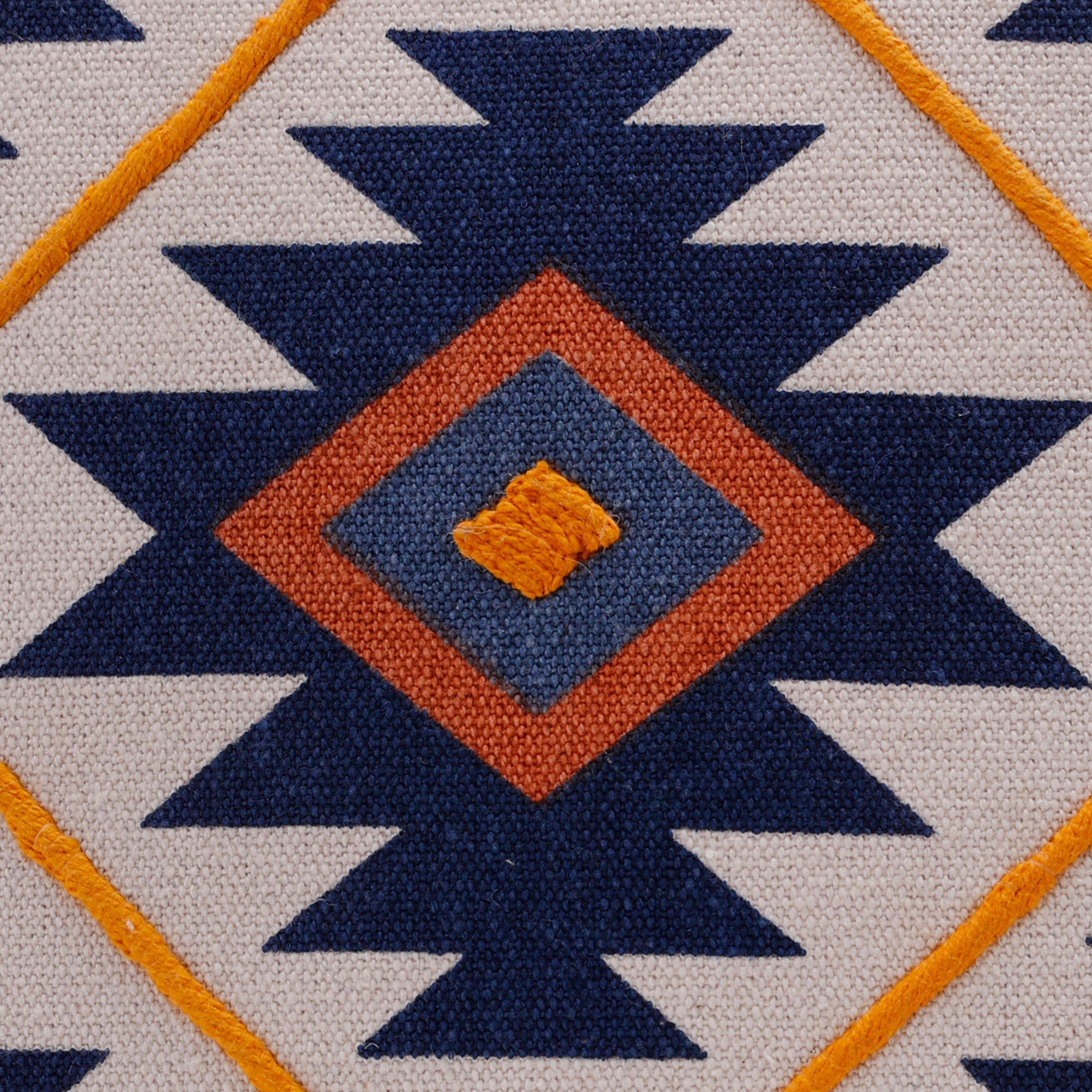 Harlow Hill 20" x 20" Navy/Rust Geometric Cotton Adult Decorative Throw Pillow Cover