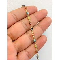 14K Real Yellow Gold Bracelet Evil Eye Womens Bracelet Protection Jewelry Mal de Ojo Jewelry