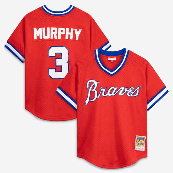 Men's Mitchell & Ness Dale Murphy Scarlet Atlanta Braves Authentic Batting Practice Jersey