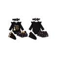 thumbnail image 2 of Loicainy Infant Baby Girl New Year Outfit 3 6 12 18 Months Letters Romper with Shorts Bow Headband Socks Clothes Set, 2 of 9