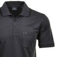 thumbnail image 3 of RAGMAN Polo Hombre - Top, Polo de Punto Suave, Mezcla de Algodón, Bolsillo en el Pecho, Tapeta de Botones, Corto, Color sólido Gris oscuro L (Large), 3 of 4