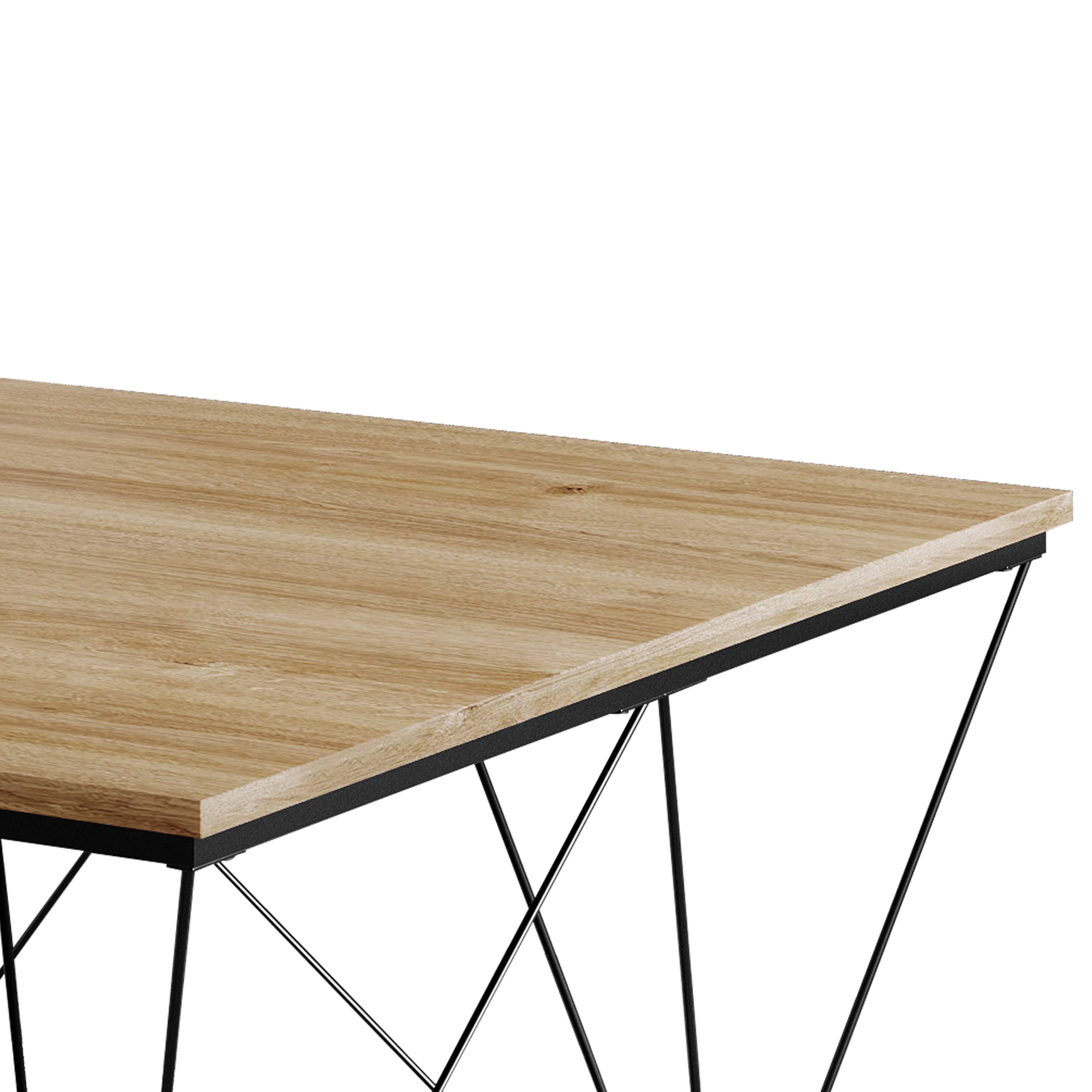 Castle Place Minimalist 3 Piece Coffee Table Set, Light Oak