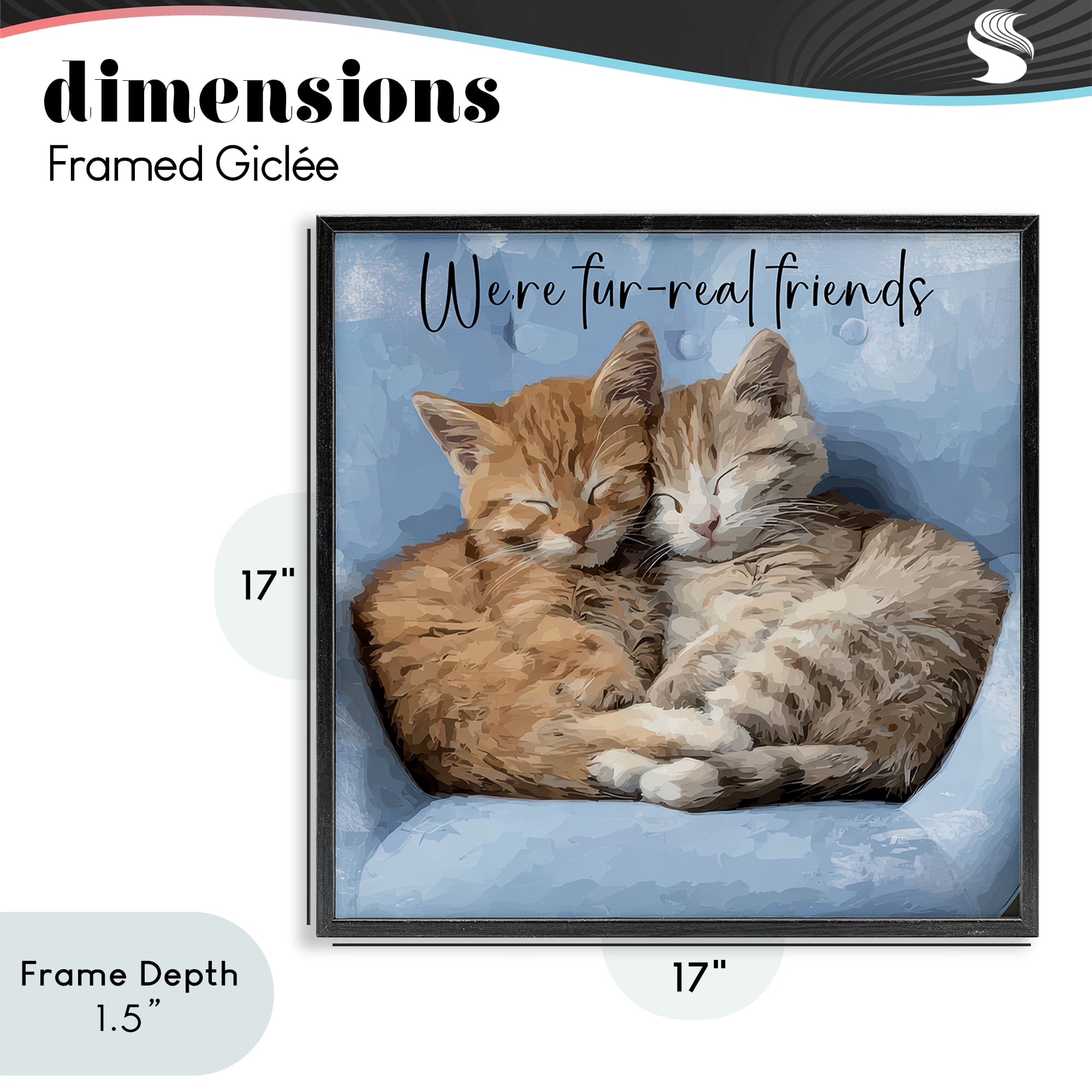 Stupell Industries We're Fur-Real Friends Black Framed Giclee Art, design by Kim Curinga