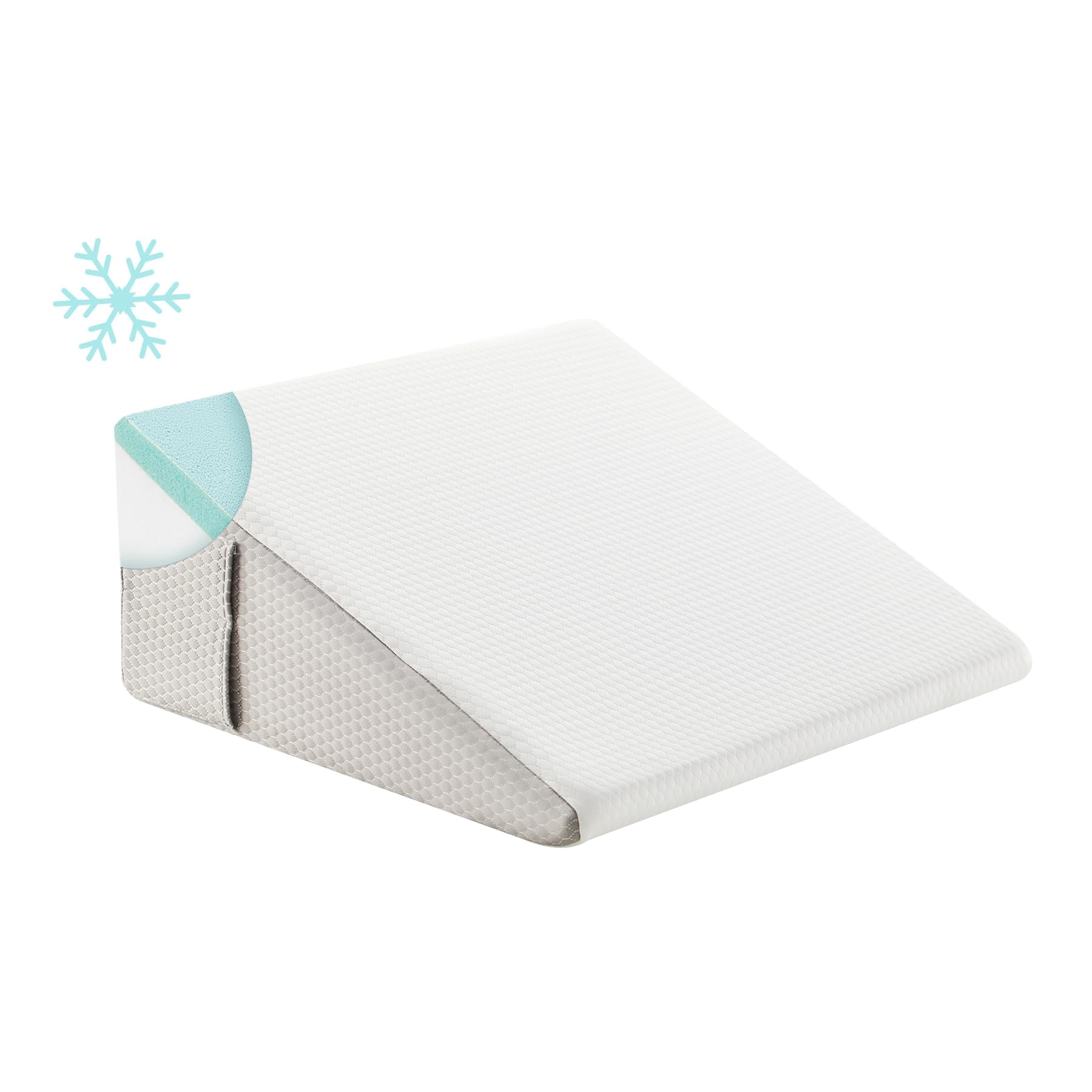 Wedge Pillow  10 Inch Bed For Headboard Acid Reflux Sleeping Triangle White/grey