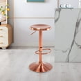 thumbnail image 3 of Metal Bar Stools, Counter Height Adjustable Barstools, Backless 360° Swivel Kitchen Stools for Island, Dining, Bistro, Pub (Rose Gold), 3 of 10