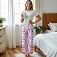 thumbnail image 4 of Trgacdwlo Halloween Fleece Pj Pants Women Cat Pumpkin Print Flannel Wide Leg Sleeping Pants Women Festival Fall Winter Warm Pajama Pants Fuzzy, 4 of 5