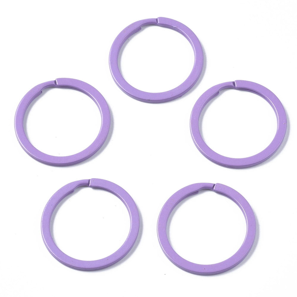 200pcs Spray Painted Iron Split Key Rings Keychain Clasp Findings Ring Mixed color 30x2mm Inner Diameter: 24mm DIY
