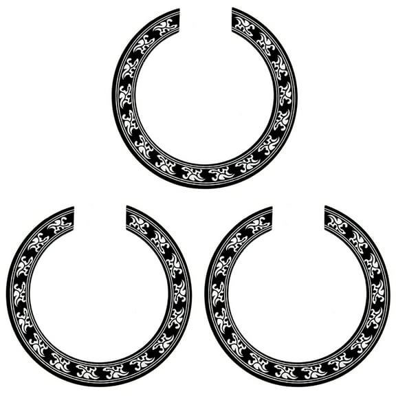 3X Sound Hole Rose Decal Sticker for Acoustic Classical Guitar Parts Black Silver