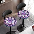 thumbnail image 3 of Jeiento Purple Boho Mandala Round Stool Covers Set of 2 Stretch Soft Fabric Bar Stool Covers Washable Stool Cushion for 12-14 Inch Chair Bar Stools (Small, 2 Pieces), 3 of 6