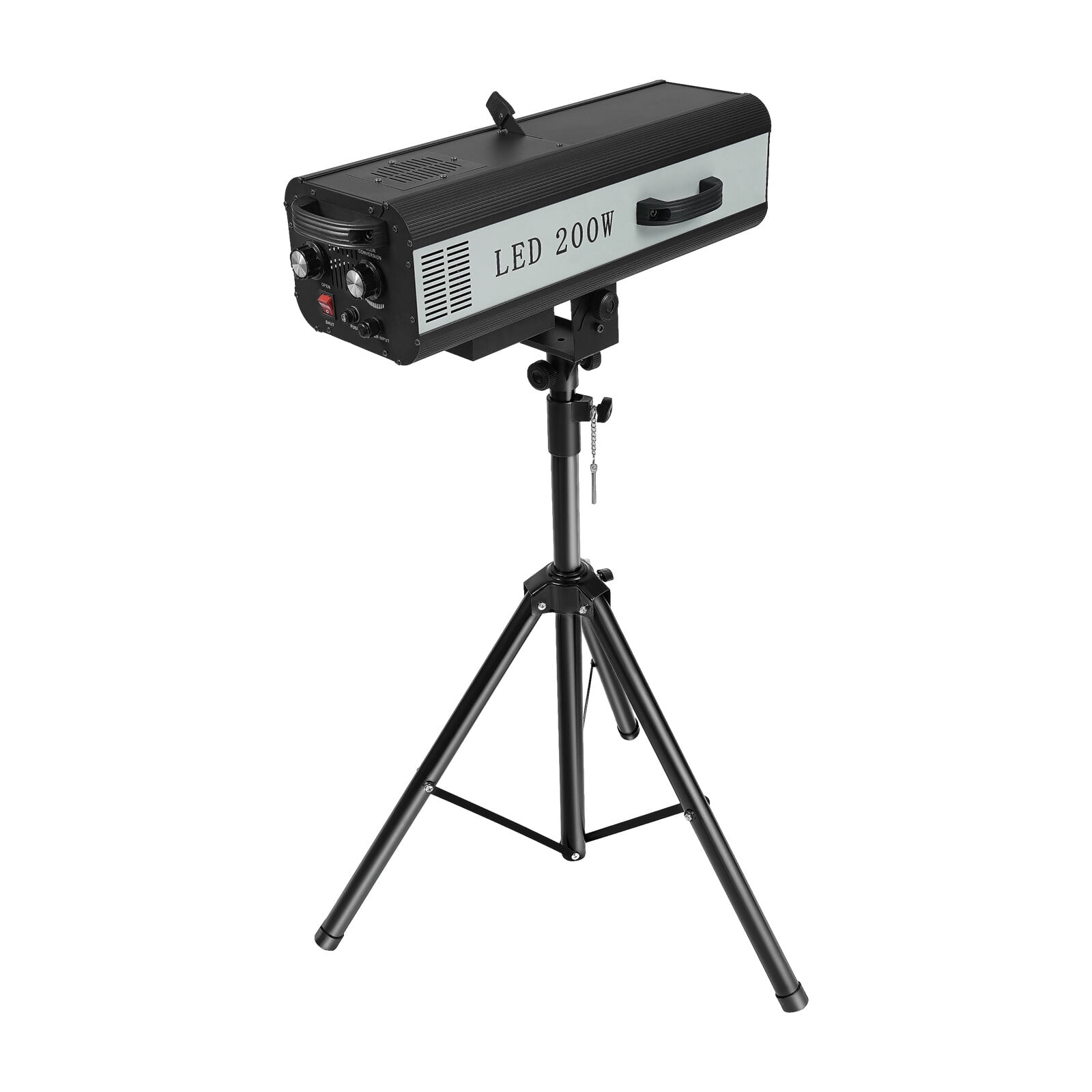 200W LED Follow Spotlight with Adjustable Stand 6-Color Stage Spotlight 32.8-65.6ft Range Manual Control DJ Light for Stage Theater Wedding DJ Outdoor & Indoor Events