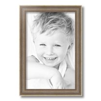 ArtToFrames 11x17 Inch Aged White Gold Picture Frame, This Silver Wood Poster Frame is Great for Your Art or Photos, Comes with Regular Glass (2036)