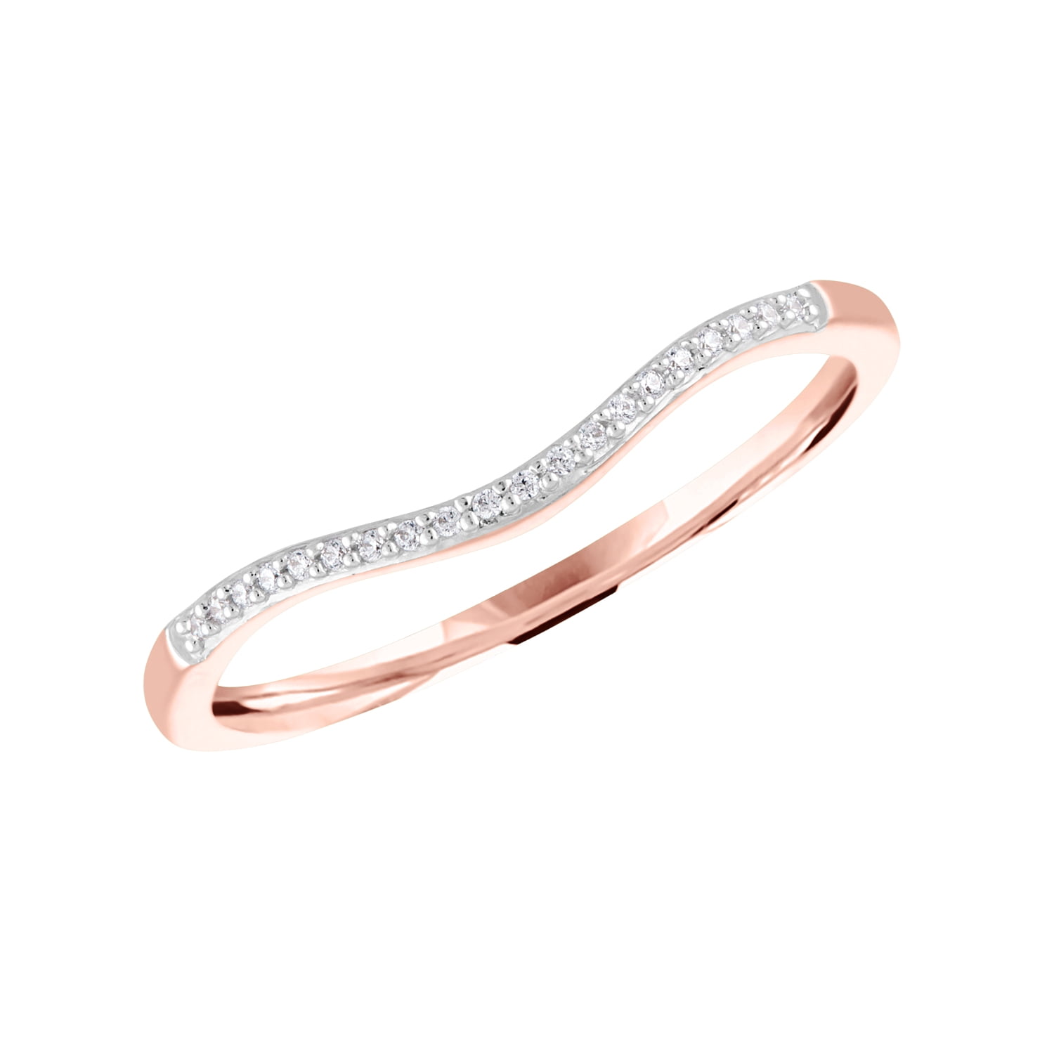 Brilliance Fine Jewelry 14kt Rose Gold Plated Genuine Diamond Accent Stackable Ring