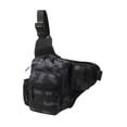 thumbnail image 4 of Bolso bandolera para hombre, informal, versátil, moderno, portátil, bandolera para el pecho, bolso de pecho para ir de compras, senderismo, escalada, Azul Negro, 4 of 8