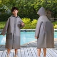 thumbnail image 1 of Kids' EVA Backpack Access Rain Poncho School Storm Commute Gear Extended Hood Shield Windproof Rainproof Cape Quick Dry Reusable 6-12 Years Grey 150, 1 of 6
