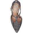 thumbnail image 5 of Jessica Simpson Pyllah Black White Plaid High T-Strap Pointed Toe Dress Pumps (Black/White, 7.5), 5 of 7
