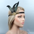 thumbnail image 1 of Diadema con de plumas negras 20 para de disfraces de cóctel, accesorios para el cabello, tamaño elástico, decoración de Colcomx Tocado de aleta, 1 of 6