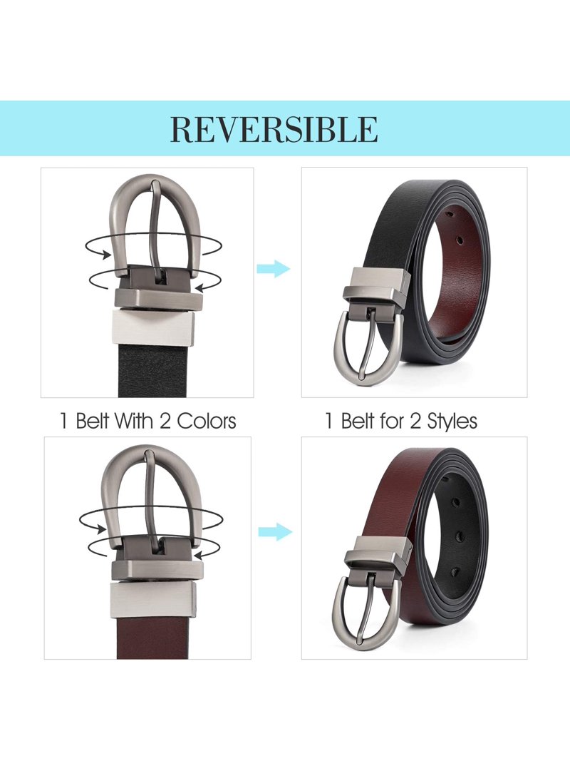 Women Leather Reversible Belt, Ladies Belt for Jeans with  display picture 2