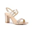 thumbnail image 1 of BLISSFUL STEP Women's Slingback Block Heel Ankle Strap Sandals Rose Gold 5.5, 1 of 8