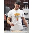 thumbnail image 2 of Love Pizza Graphic Men White T-Shirt, Male x-Large, 2 of 4