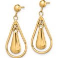 thumbnail image 2 of 14K Yellow Gold Polished Dangle Post Earrings (28 X 12) Made In Indonesia tl1164, 2 of 5
