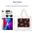 thumbnail image 3 of Wukai Beautiful Red Ladybug Print Plush Underarm Bag, Ladies Fluffy Shoulder Bag, Women Furry Flower Tote Bag Plush Handbag for Autumn and Winter, 3 of 7