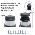thumbnail image 4 of Uxcell 2 Pulgadas Piernas de Muebles Pies de Acero Inoxidable Reemplazo de Piernas de Sofá Mesa Estantes Altura Ajustable 8pcs, 4 of 7