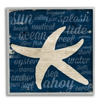 Stupell Industries Rustic Beach Starfish Aquatic Animal Fun Nautical Phrases, 12 x 12, Design by Gina Ritter