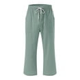 thumbnail image 4 of Jxximdong Pants for Women High Waisted Wide Leg Pants Fashion Drawstring Elastic Trousers Comfy Straight Leg Long Pants With Pockets Blue L Trousers, 4 of 5