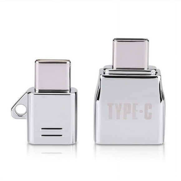Zshan 2PCS Micro USB Female to Type C USB Male OTG Adapter Charger Zinc Alloy Set Suit, Micro USB Adapter, Type C To USB Adapter