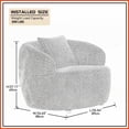 thumbnail image 2 of Mid Century Modern 1-Seat 360° Swivel Curved Boucle Sofa – Blue, Perfect for Living Room & Bedroom, 2 of 14