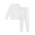thumbnail image 5 of Fesfesfes Girls Casual Fashion Long Sleeve Top and Pants 2 Piece Set Loose Comfortable Outfit for Daily Wear Party Spring Winter Kids Clothing Playwear Soft Fabric(White,9-10 Years), 5 of 8