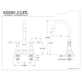 thumbnail image 2 of Kingston Brass KS2492TL Templeton Bar Faucet, Polished Brass, 2 of 2
