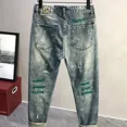 thumbnail image 3 of Pantalones vaqueros masculinos con agujeros, pantalones vaqueros para hombre, pantalones tie dye, estampados, cónicos, rotos, rasgados, con tachuelas, regulares, elegantes, tendencia 2024, tallas Xs, 3 of 4