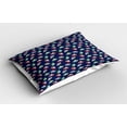 thumbnail image 2 of Ambesonne Galaxy Pillow Sham 2 Pack, Flying Saucers UFO Cartoon, 30"x20", Navy Blue Multicolor, 2 of 3