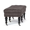 thumbnail image 4 of Simpli Home Henley Faux Leather Ottoman in Distressed Slate Gray Air, 4 of 6
