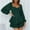 Green, variant on SDJMa Straight short Jeans for Women Women's Sexy Square Collar Solid Long Sleeve Ruffles Bandage Short Jumpsuits