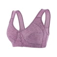 thumbnail image 2 of Hontri Bras for Women, Women Sexy Lace Front Button Shaping Cup Adjustable Shoulder Strap Large Size Bra Purple M under $10, 2 of 8