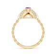 thumbnail image 2 of ANGARA Natural 0.25 Ct. Amethyst with Diamond Fashion Ring in 14K Yellow Gold for Women (Ring Size: 11.5), 2 of 9