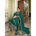 thumbnail image 3 of South Asian Wear Pakistani Salwar Kameez Indian Designer Sewn Palazzo Suits ( Teal Blue, M - 40 ), 3 of 6