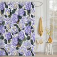 thumbnail image 3 of Shower Curtain Purple Hydrangea Floral Shower Curtains for Bathroom Decor, Waterproof Polyester Shower Curtain Set with Hooks, Small Stall Size 36" x 72" Watercolor Flowers, 3 of 9