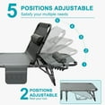 thumbnail image 2 of Slsy Portable Folding Camping Cot Bed with 2 Sided Mattress & Pillow, Adjustable 5-Position Folding Lounge Chair, Folding Cot Bed, 2 of 11