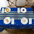 thumbnail image 5 of 3-piece set of graduation tablecloths, graduation party decorations 2025, black gold tablecloths for rectangular tables, disposable plastic tablecloths, 5 of 18