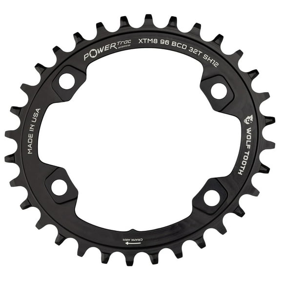 Wolf Tooth Elliptical 96 BCD Chainring - 32t 96 Asymmetric BCD 4-Bolt