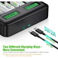 thumbnail image 4 of EBL Battery Charger for AA/AAA/C/D Rechargeable Battery with 1.2V NiMH Rechargeable AA Battery 2800mAh(4Pcs) and 1100mAh AAA Battery(4Pcs) Combo, 4 of 7